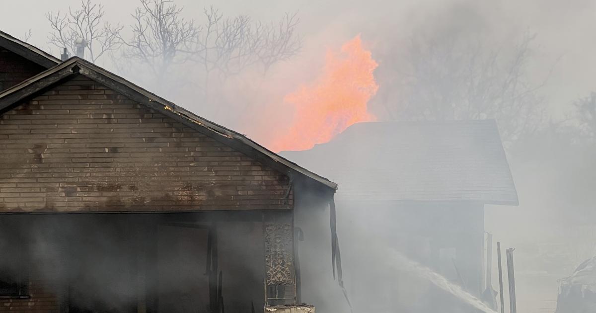 Firefighters Battle Extreme Winds And Fully Engulfed House Fire