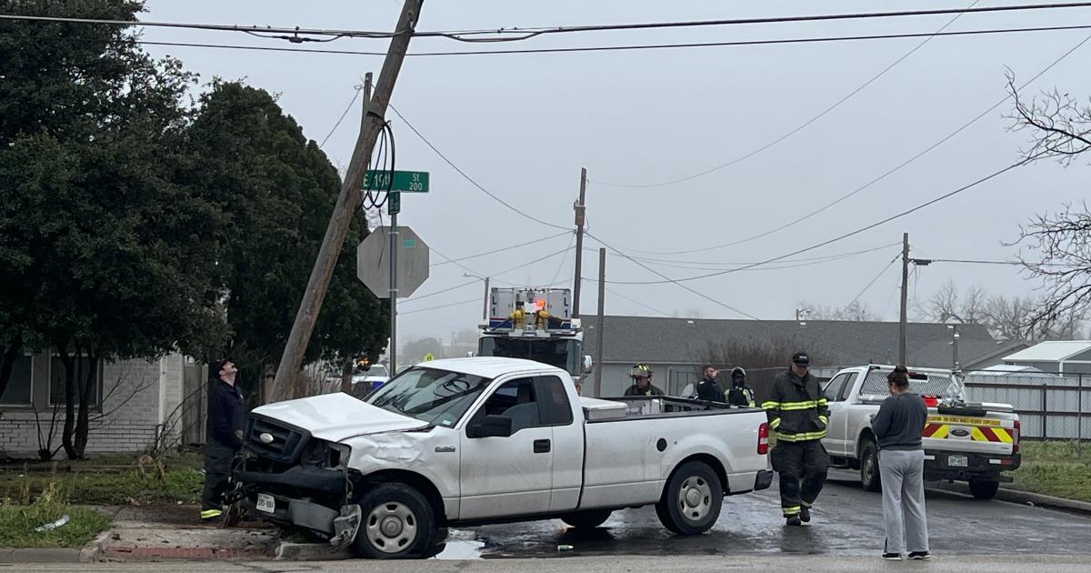 Pickup Crashes Into Gas Meter and Utility Pole