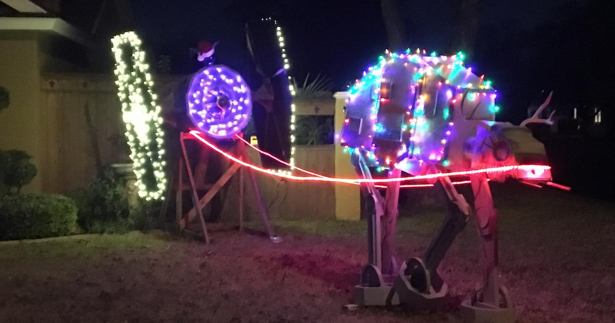 TIE fighter and AT-AT display on Ave L