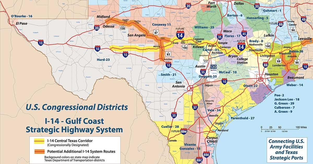 Conaway Gets San Angelo and Midland on the I-14 Routing With Introduced ...