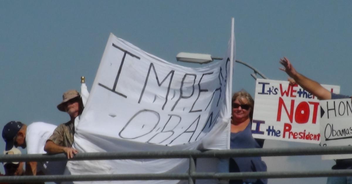Overpass Demonstrators Sign 