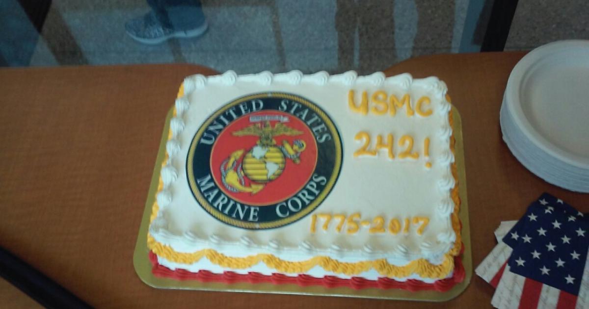 Marines Use Sword to Cut Corps’ 242nd Birthday Cake