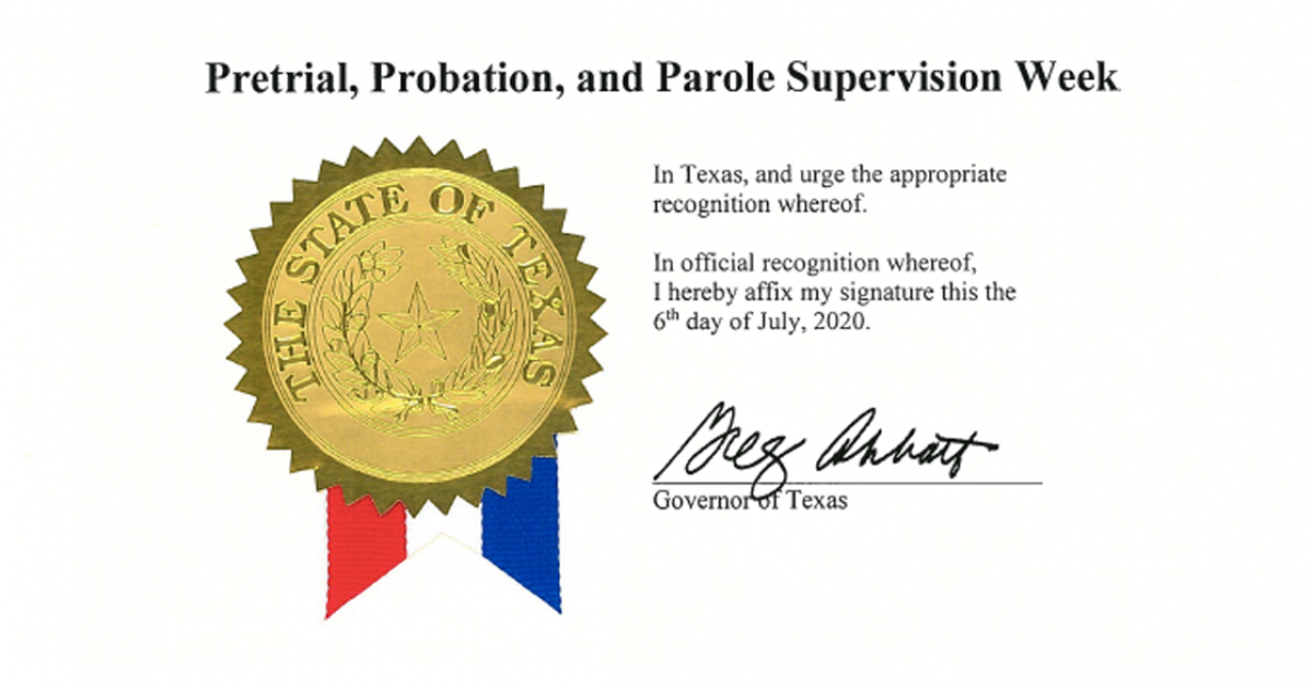 Gov. Abbott Proclaims 'Pretrial, Probation, and Parole Supervision Week'