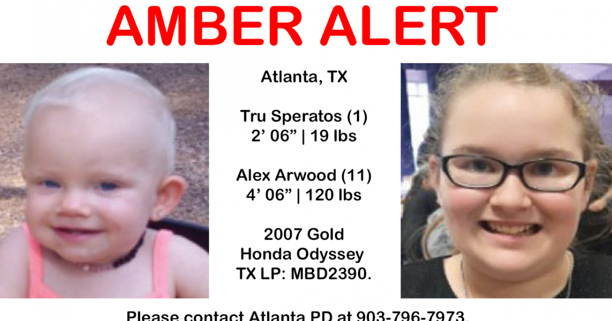 Amber Alert Issued For Two Atlanta Tx Girls 9287