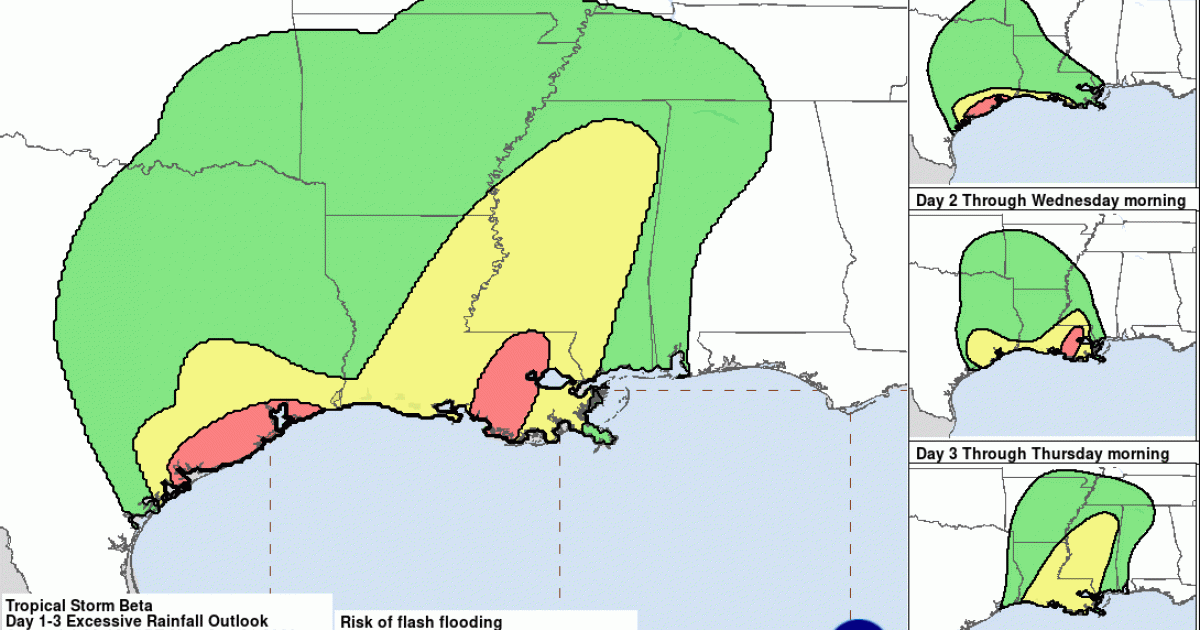Tropical Storm Beta Battering the Texas Coast