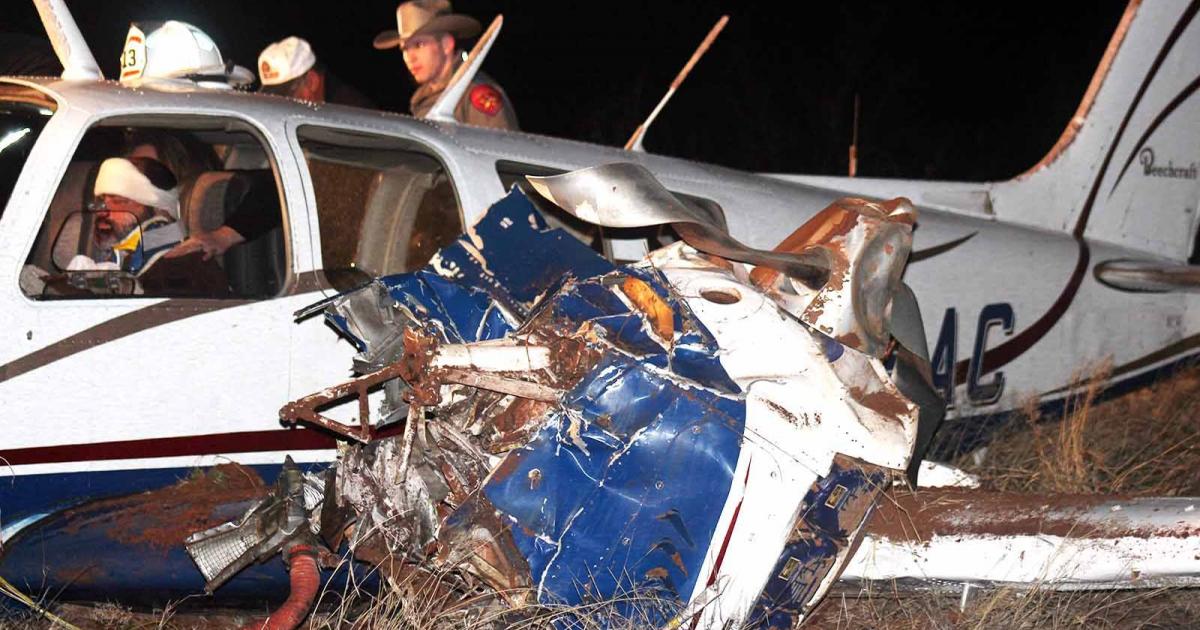 Four Injured in Beech Bonanza Plane Crash