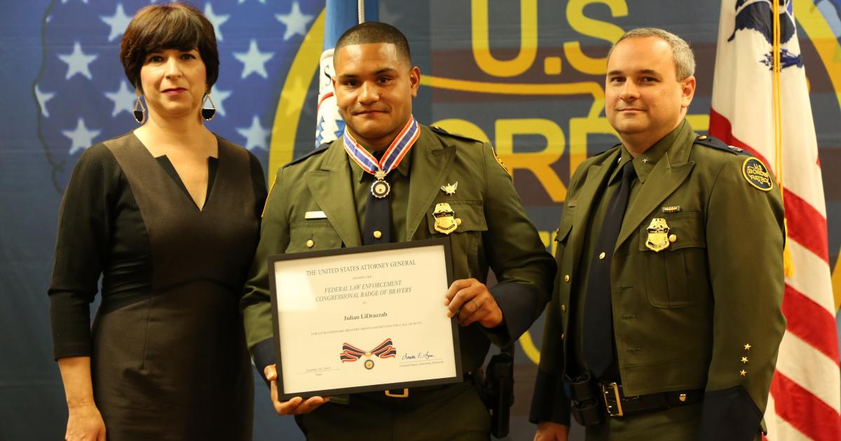 Del Rio Border Patrol Agent Receives Congressional Badge of Bravery.