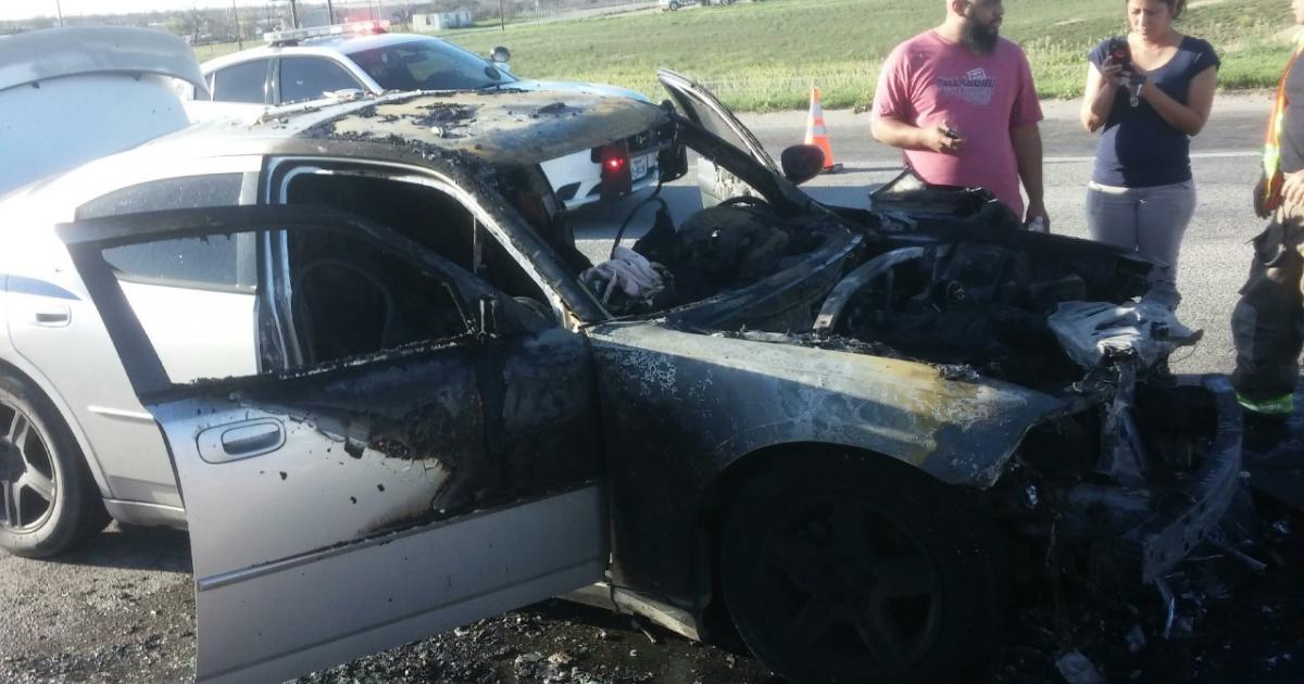 Dodge Charger Burns on the Houston Harte