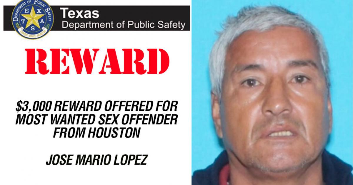 Dps Offers Reward For Most Wanted Houston Sex Offender