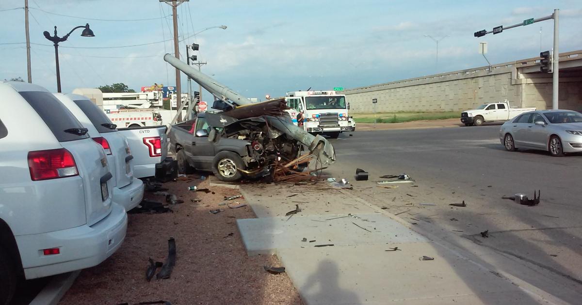 Truck Collides with Utility Pole Causing Downtown Power Outages