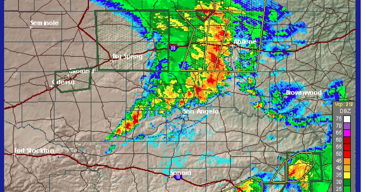 Storms Skirt Around San Angelo, Severe Weather Warnings and Watches in