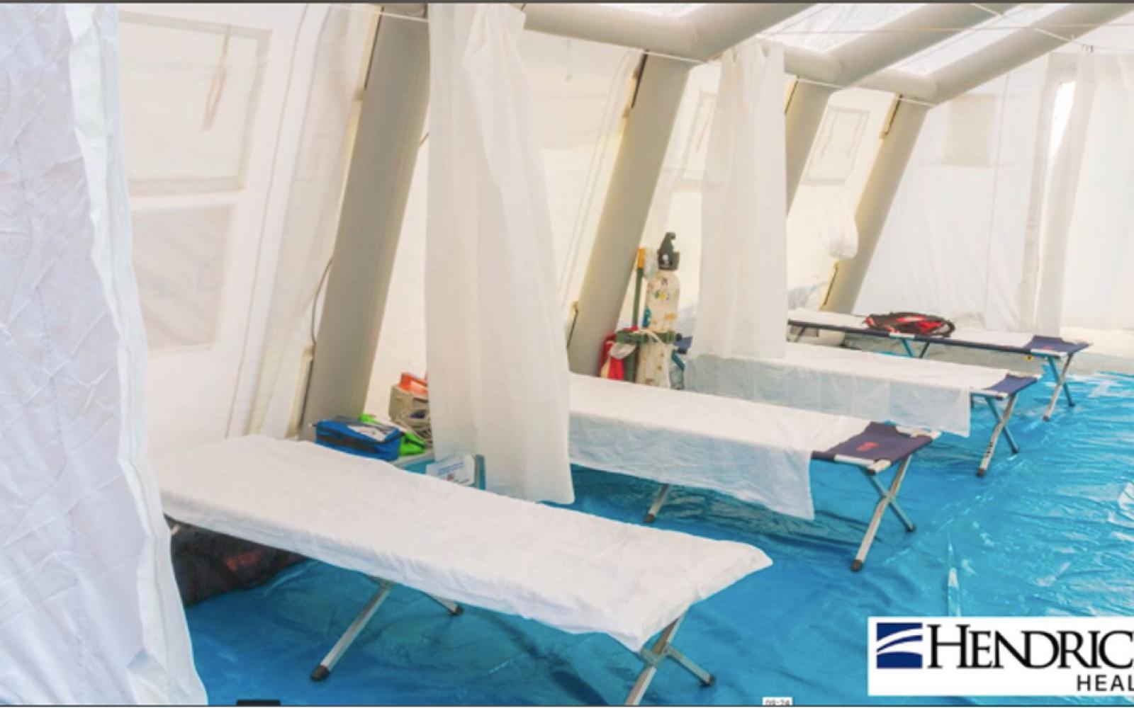 Example of tent that could be used as an alternative treatment site for COVID patients 