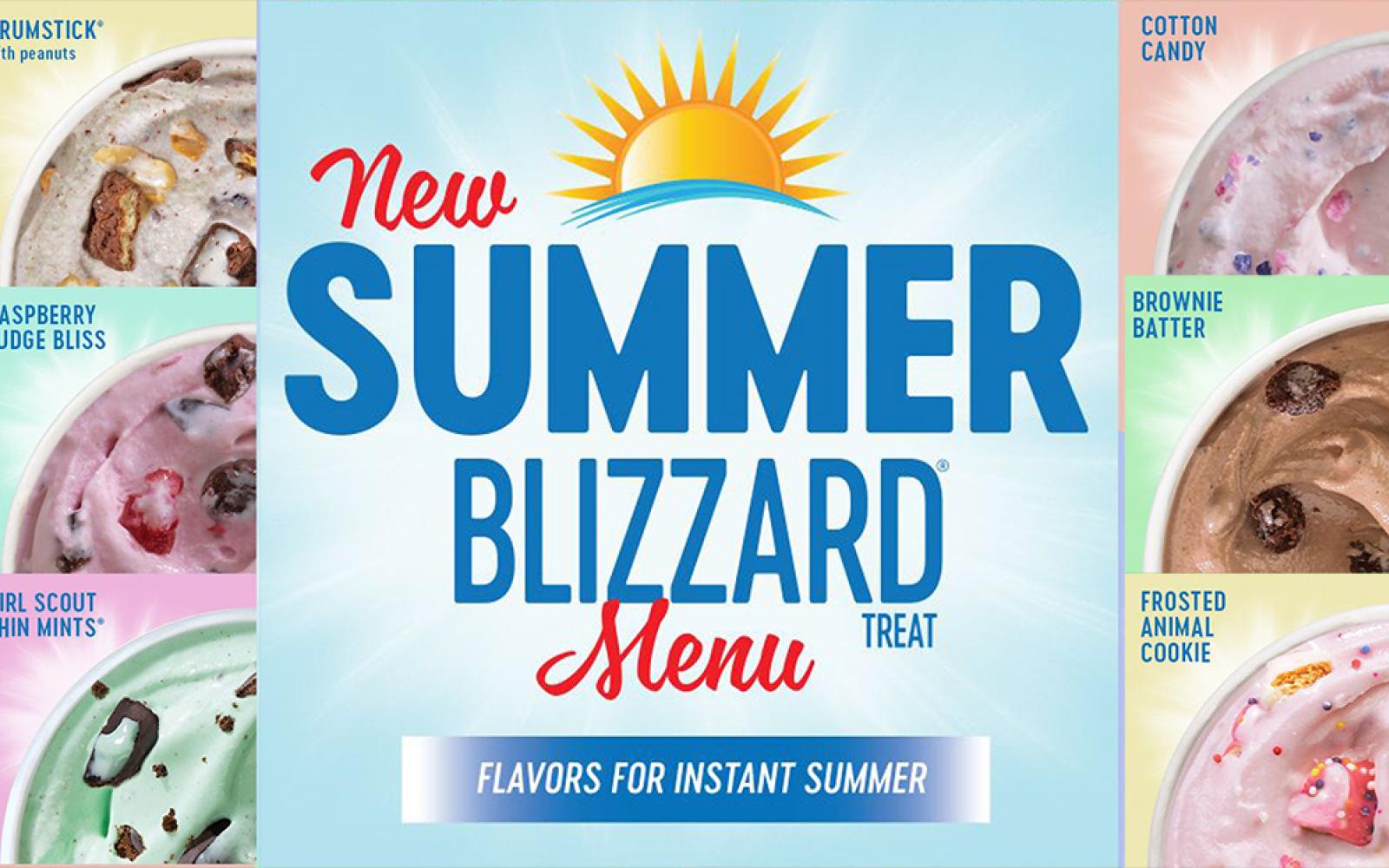 dairy queen summer blizzard menu