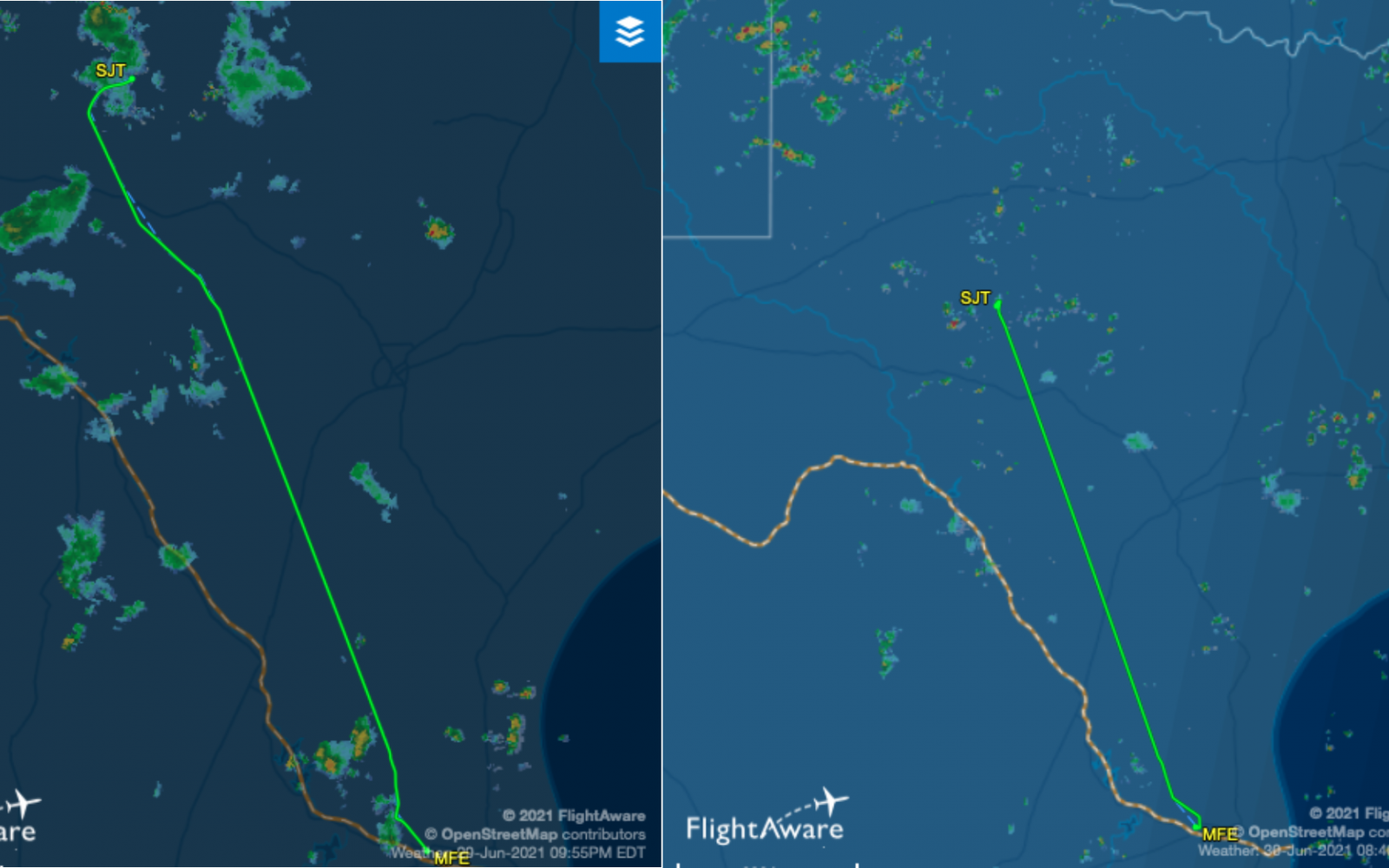 To McAllen (L) Coming Back to San Angelo (R)