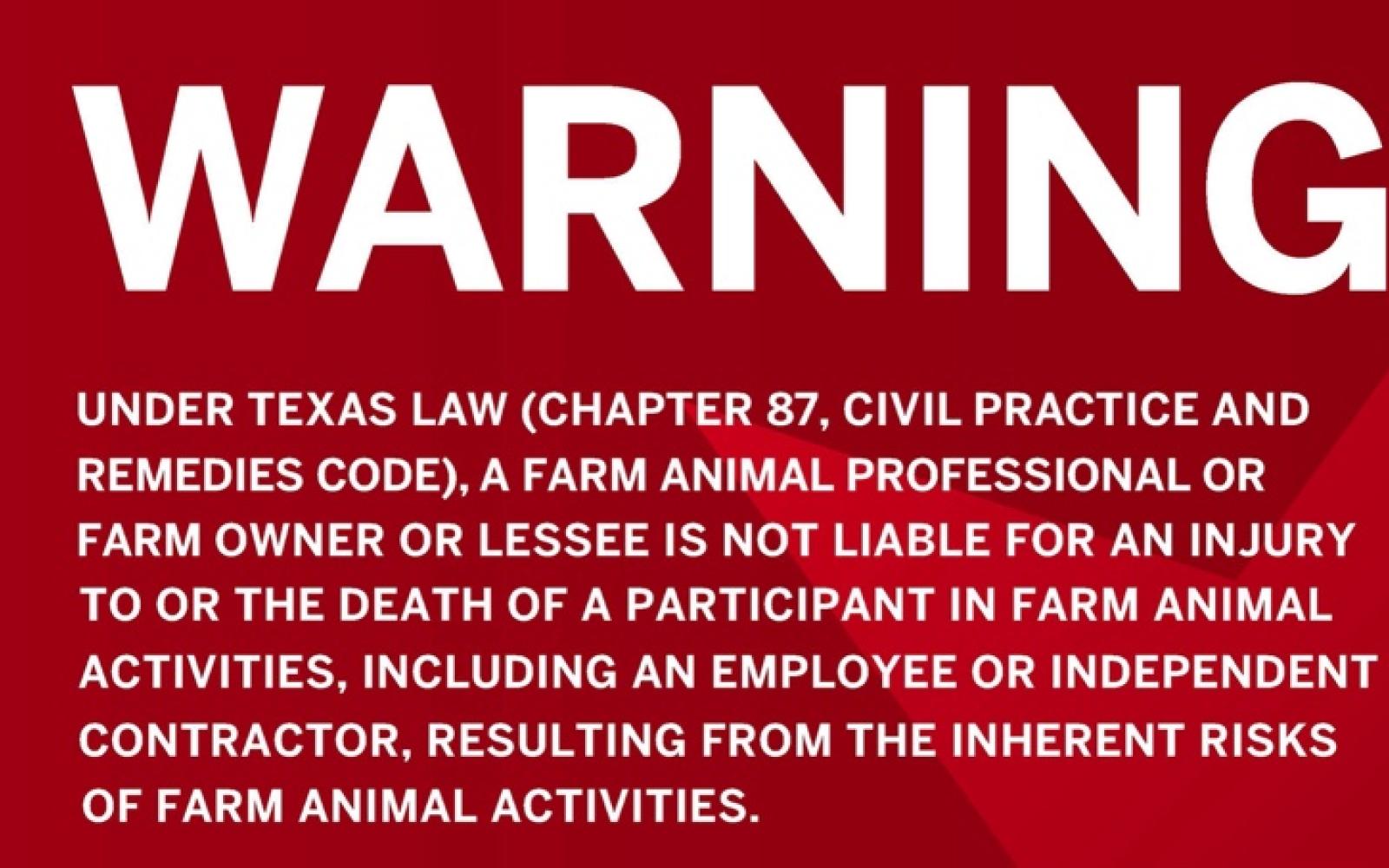 2021 Livestock Warning Sign (Contributed/TAMU)