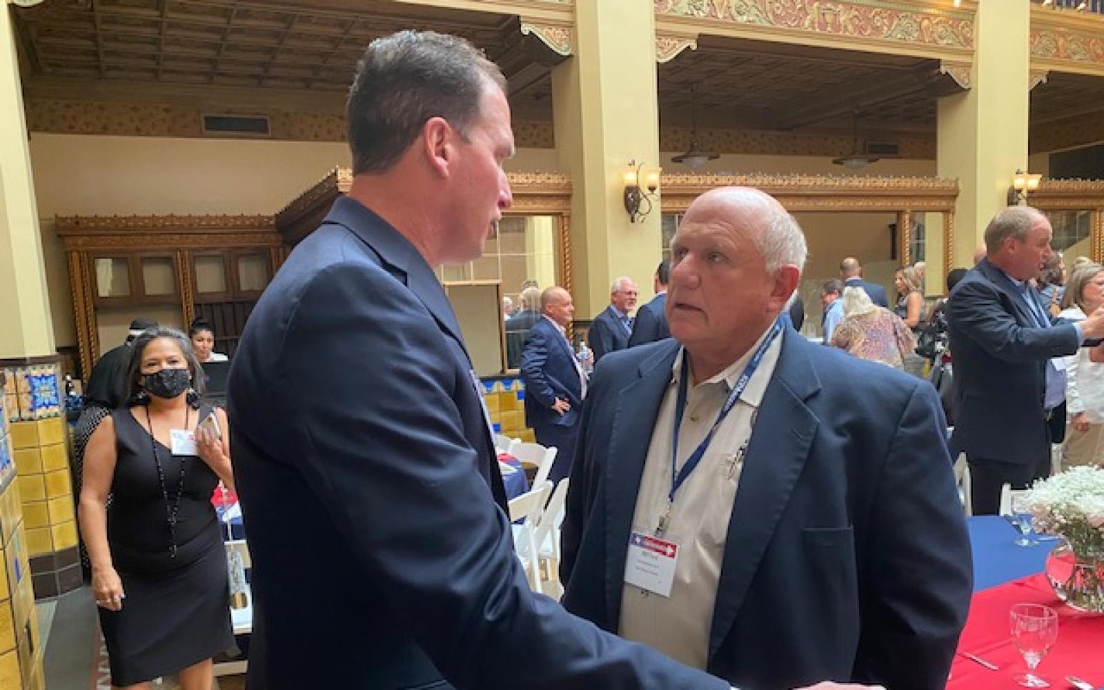 Congressman Pfluger and Commissioner Bill Ford WTLS (LIVE! Photo/Yantis Green)