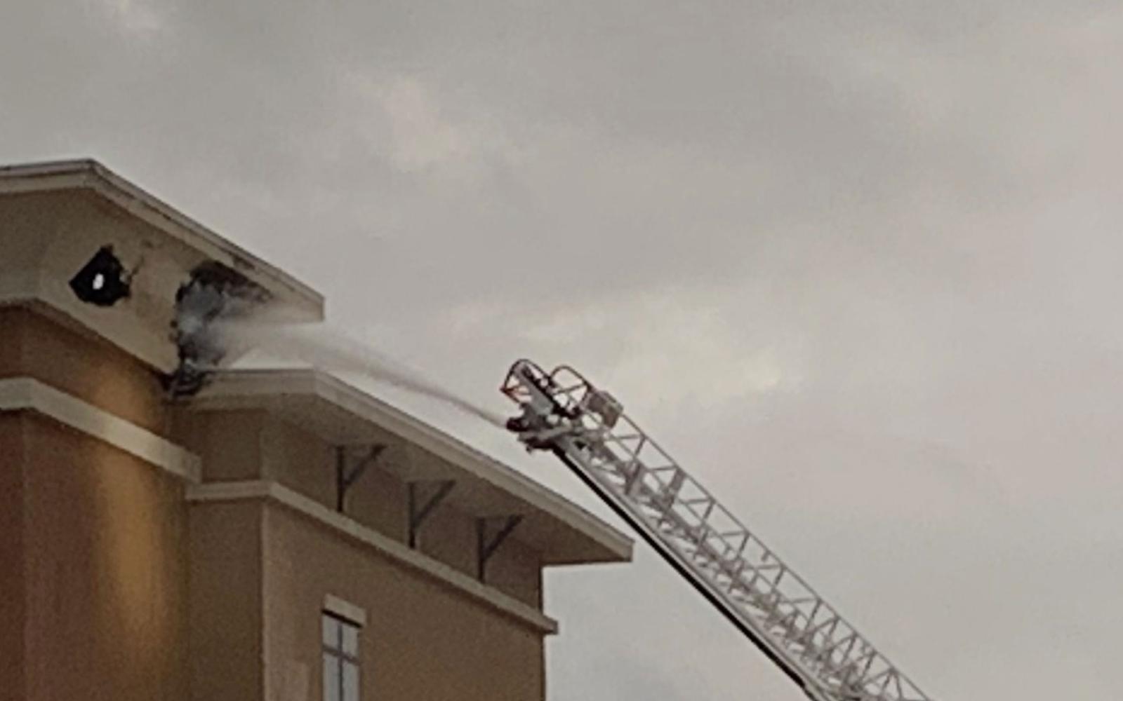 Lightning struck a San Angelo hotel early Sunday morning, August 15, 2021.
