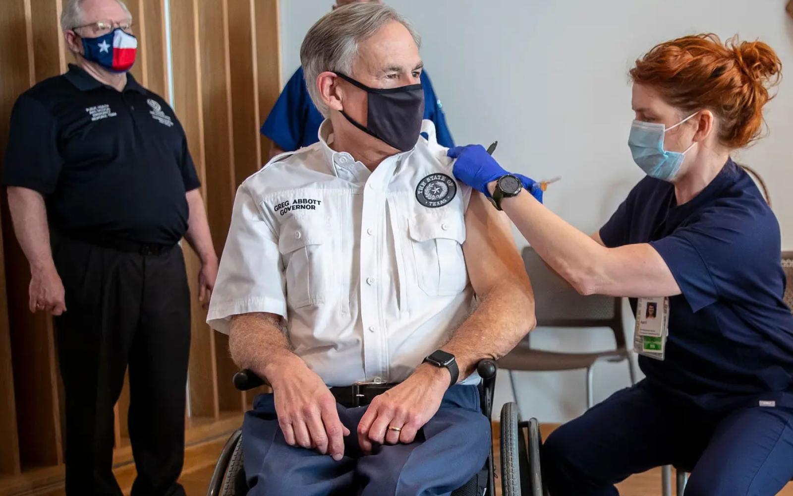 Governor Abbott received the Covid-19 vaccination on Dec. 22, 2020