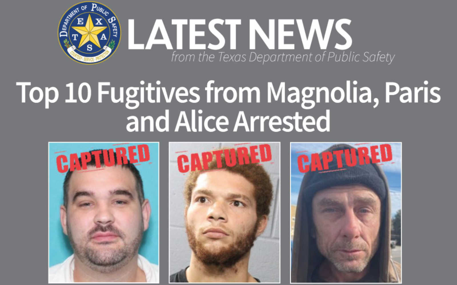 DPS Most Wanted Fugitives Arrested (Contributed/DPS)