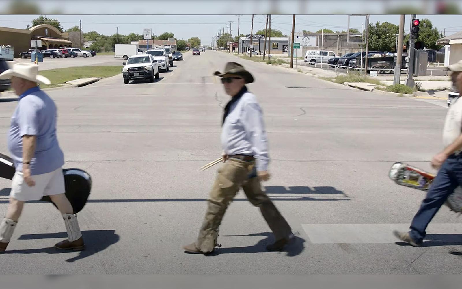 J.R. Dunn and the Lost Frijoles Band acting like they're The Beatles