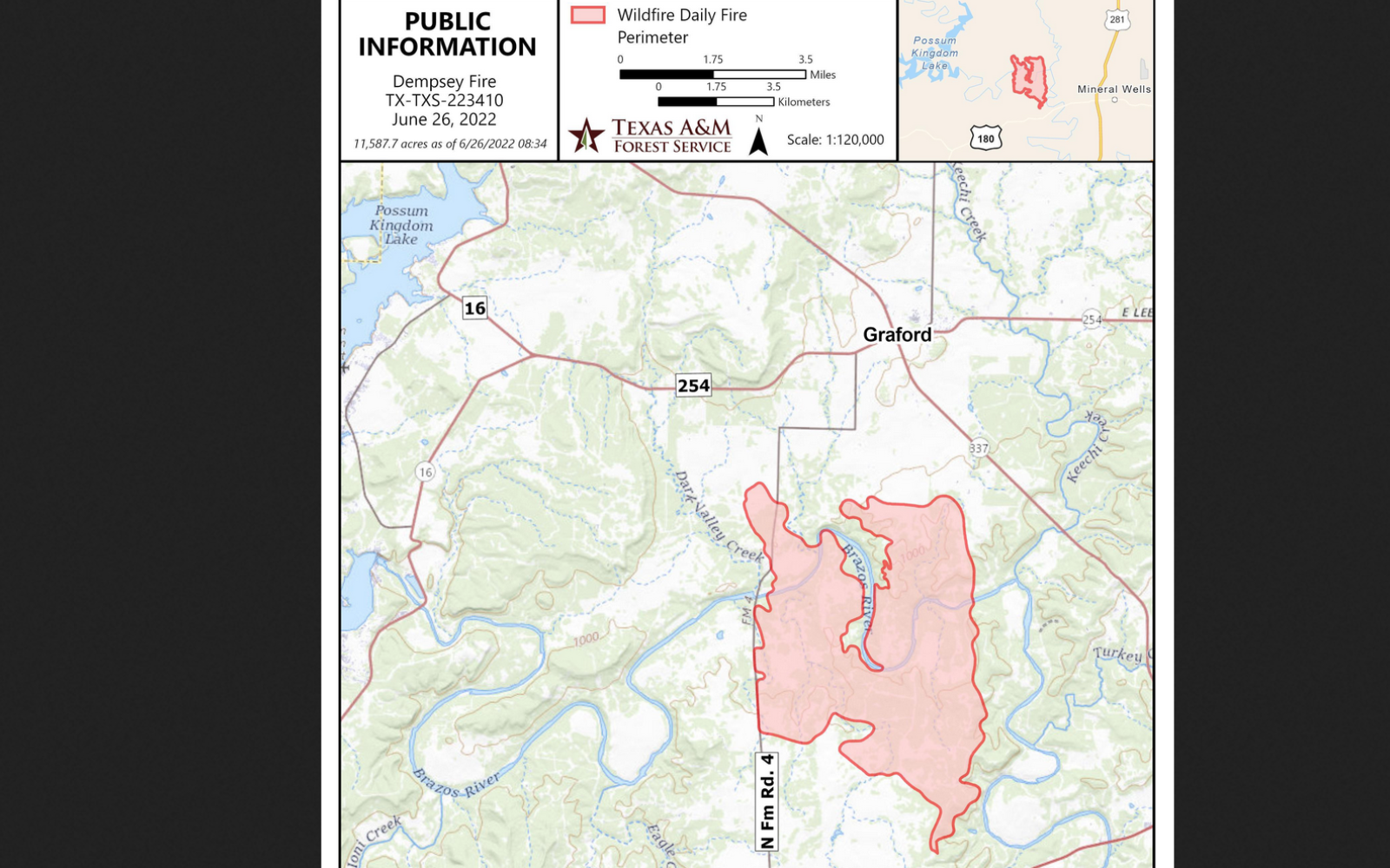 Dempsey Fire Map 6.27.22 (Contributed/Texas Forest Service)