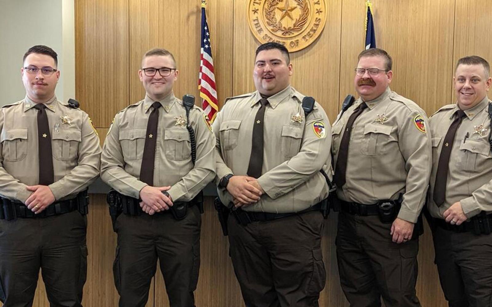 Isreal R. Bilbo, Michael A. Crawford, Jess J. Murphy, Jonathan M. Rivera, and Jacob Wike were sworn in as new deputies on June 20, 2022