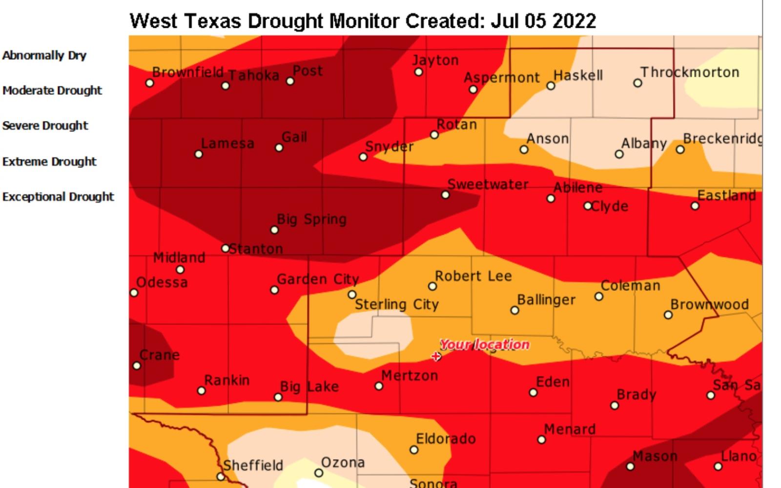 Drought Monitor 7.5.22 (Contributed/NWS)