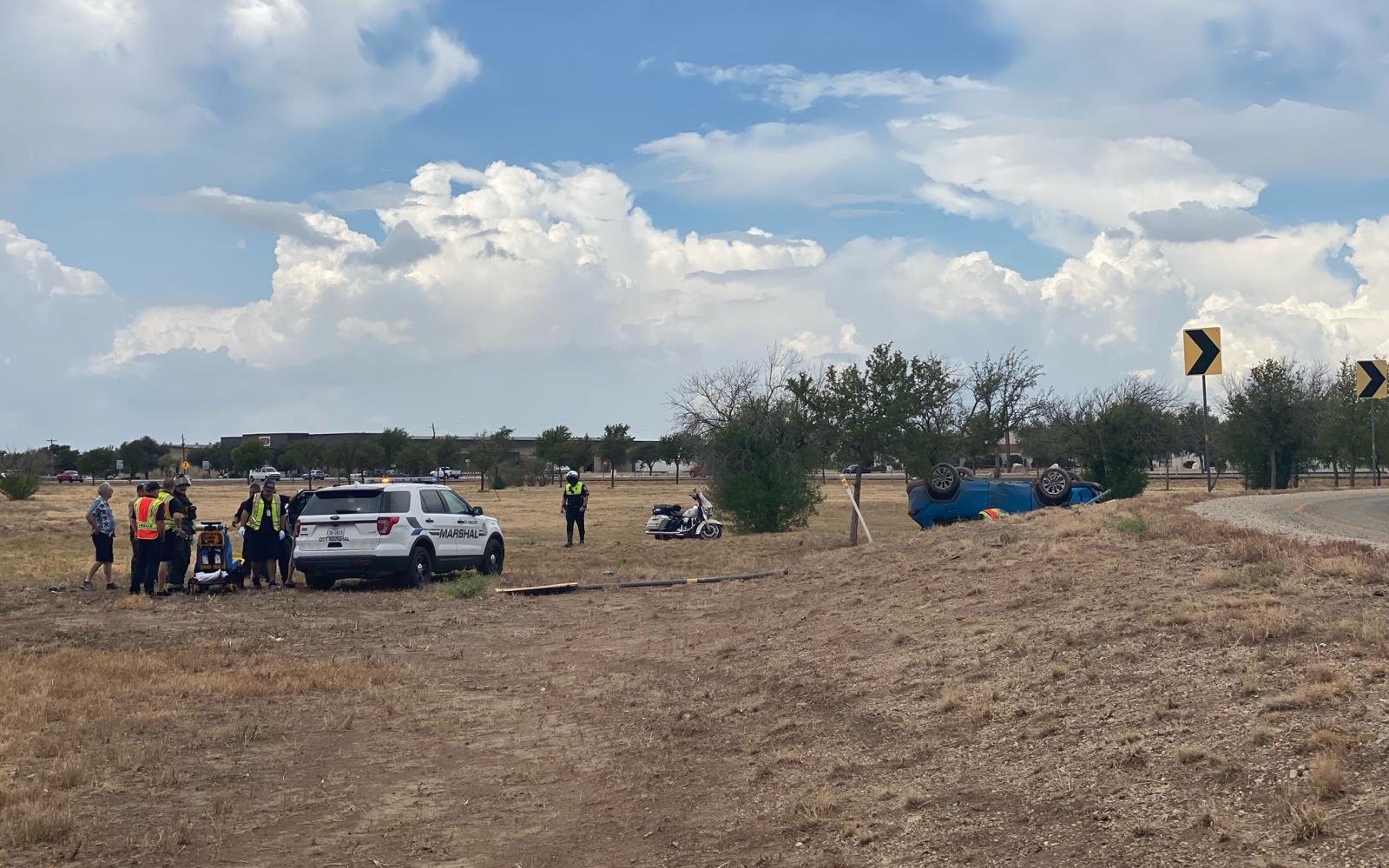 Rollover Crash US67 Near Jail (LIVE! Photo/James Bouligny)