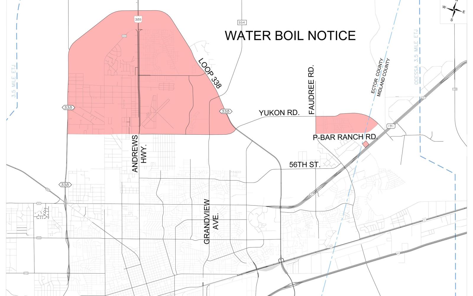 Odessa Boil Water Notice Aug. 24, 2022 (Contributed/City of Odessa)