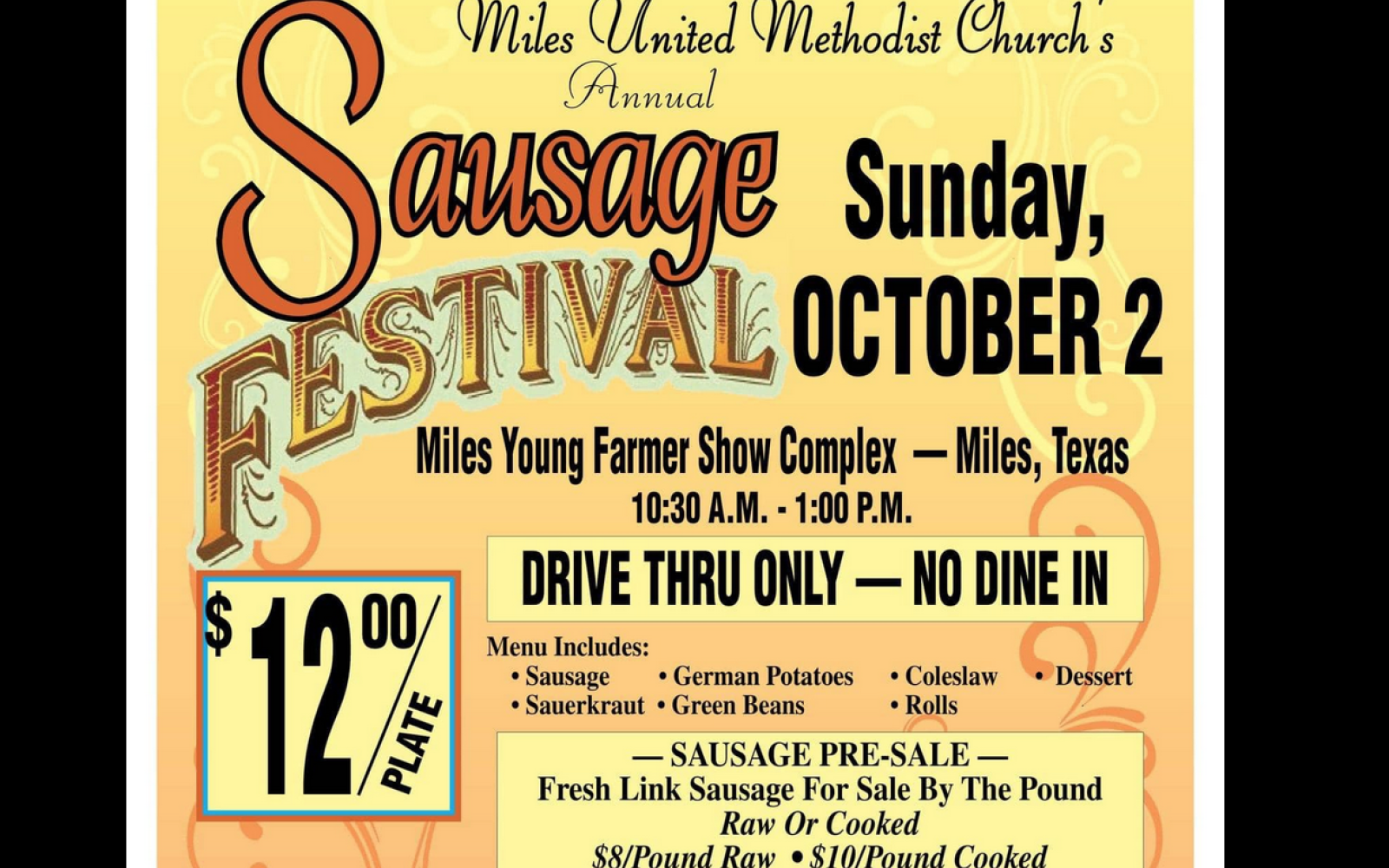 Miles Sausage Festival Flyer 2022 (Contributed/Miles UMC)
