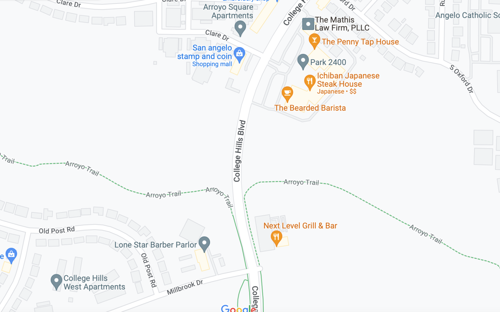 Map of College Hills St. Closure 10.3.22 (Contributed/googlemaps)