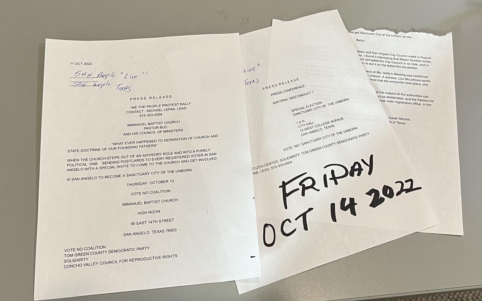 San Angelo Democrats Rally Against the Unborn Letter (LIVE! Photo/Yantis Green)