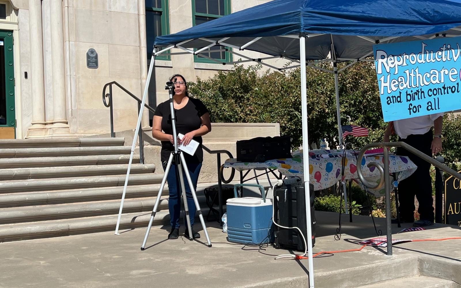 Tom Green Co. Democrat Party Chair Mercedes Delacruz (LIVE! Photo/Yantis Green)