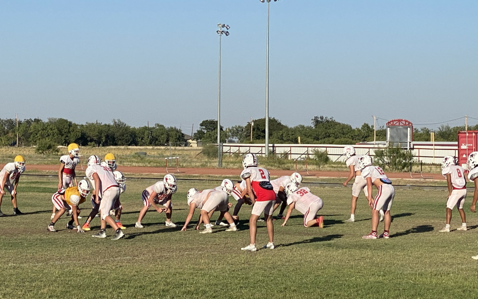 The Miles Bulldogs preparing for their district opponent Albany Lions.