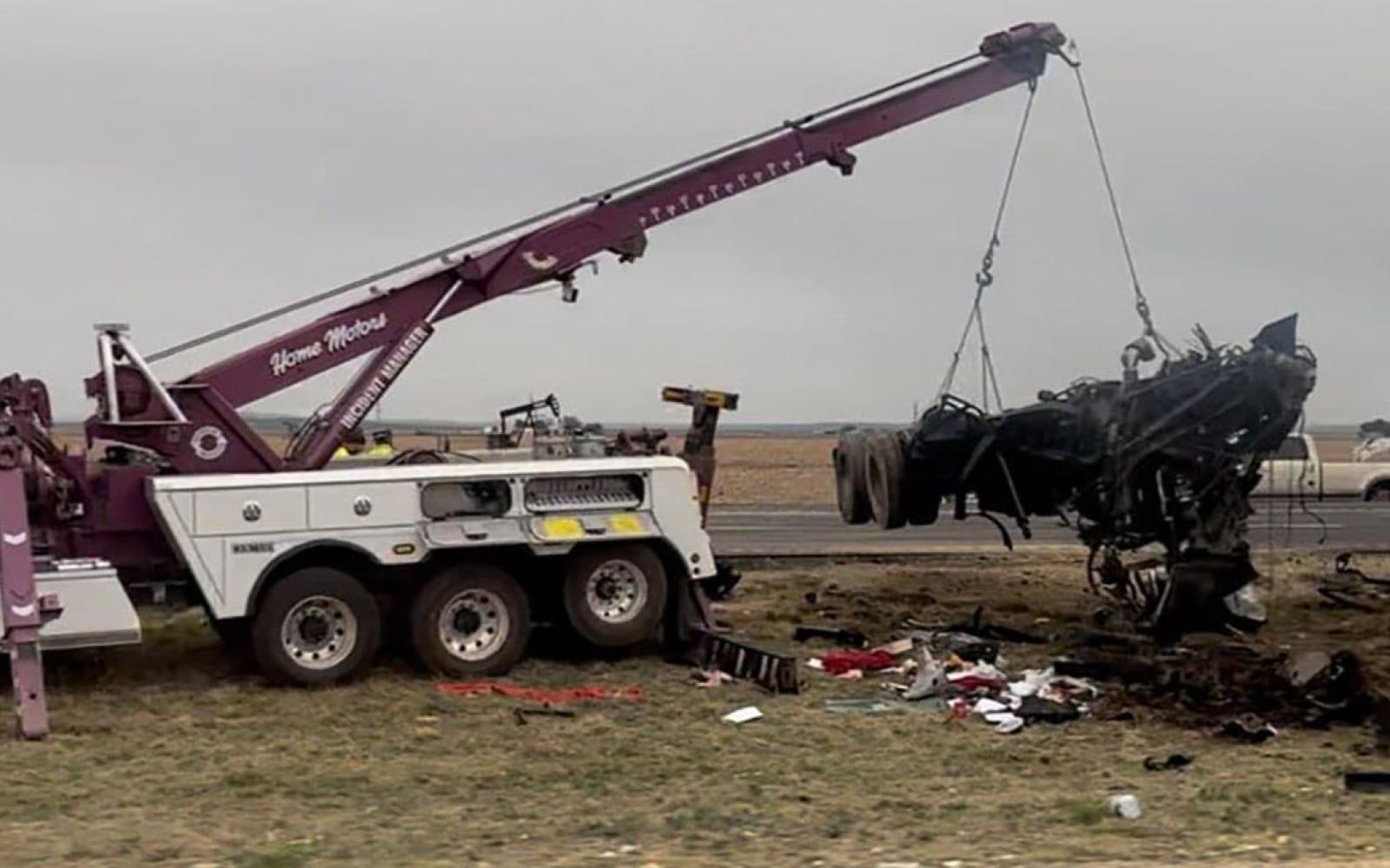 Head-on crash on Nov. 19, 2022 near Wall, Texas.