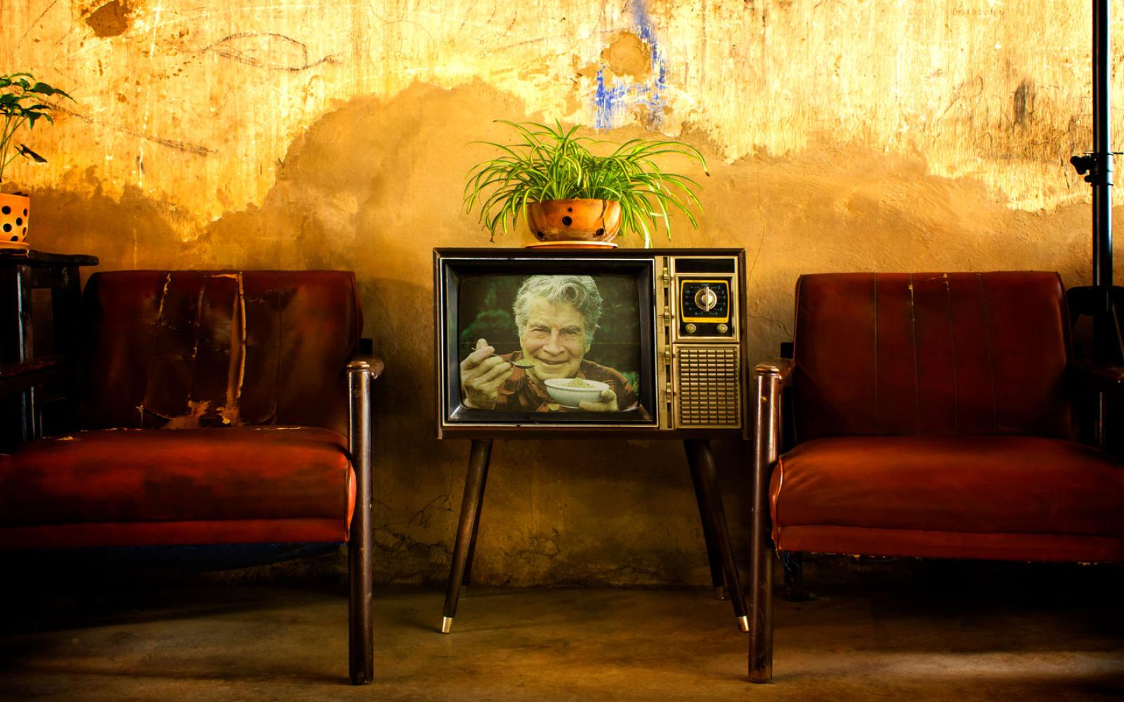 Euell Gibbons, who was sort of a health food advocate back in the 1960s. 