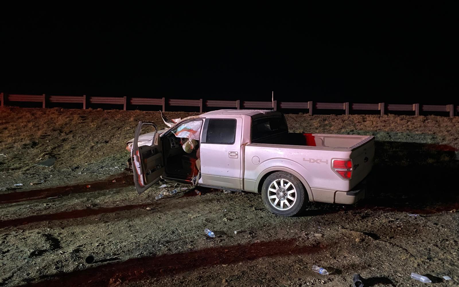 Driver walks away from high speed rollover on US 87