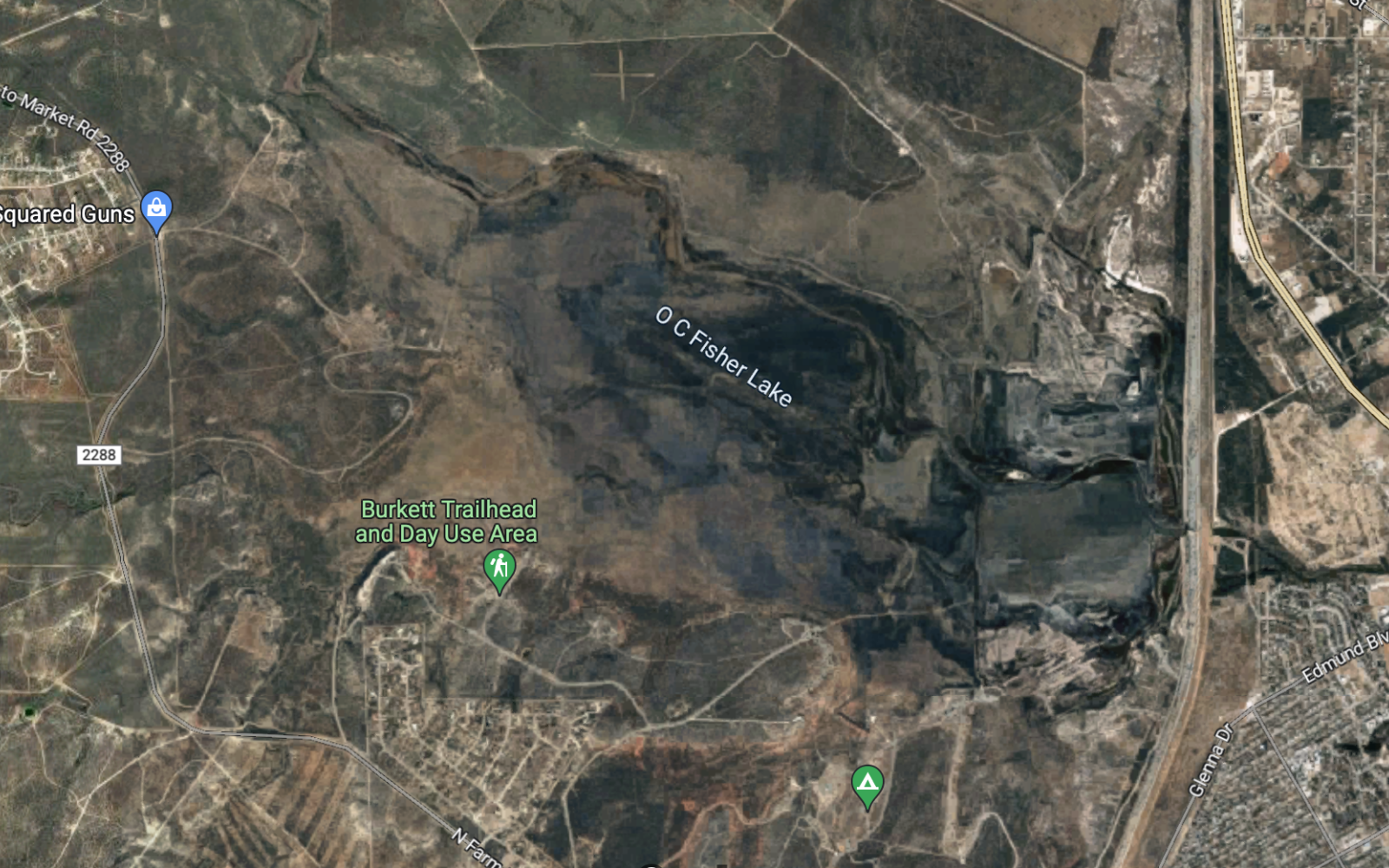 O.C.Fisher Reservoir from Google Maps 2.23.23 (Courtesy/googlemaps)