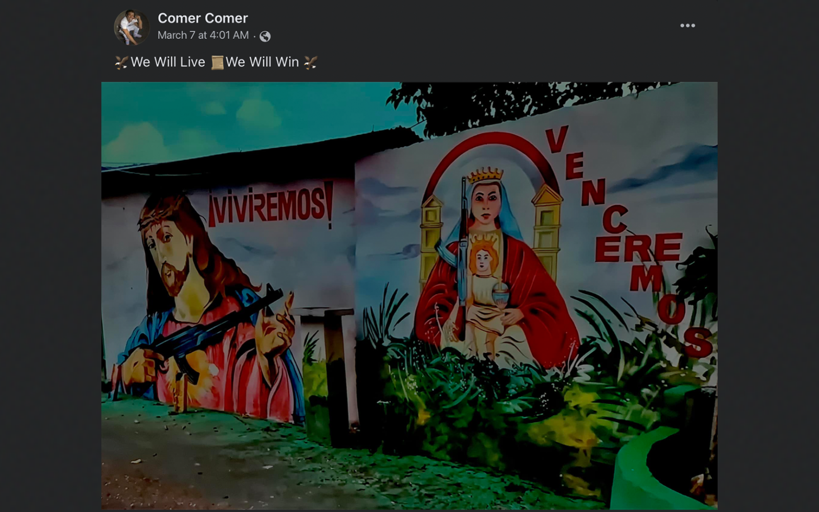 Comer Comer's Last Facebook Post