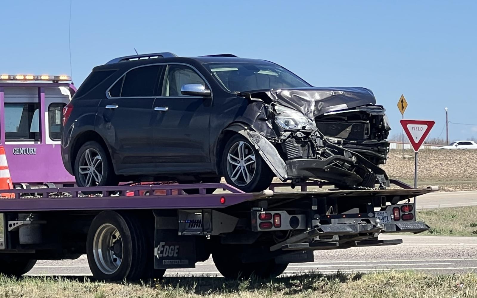 SUV in Crash at Grand Canal and 277 3.24.23 (LIVE! Photo/Matt Trammell)