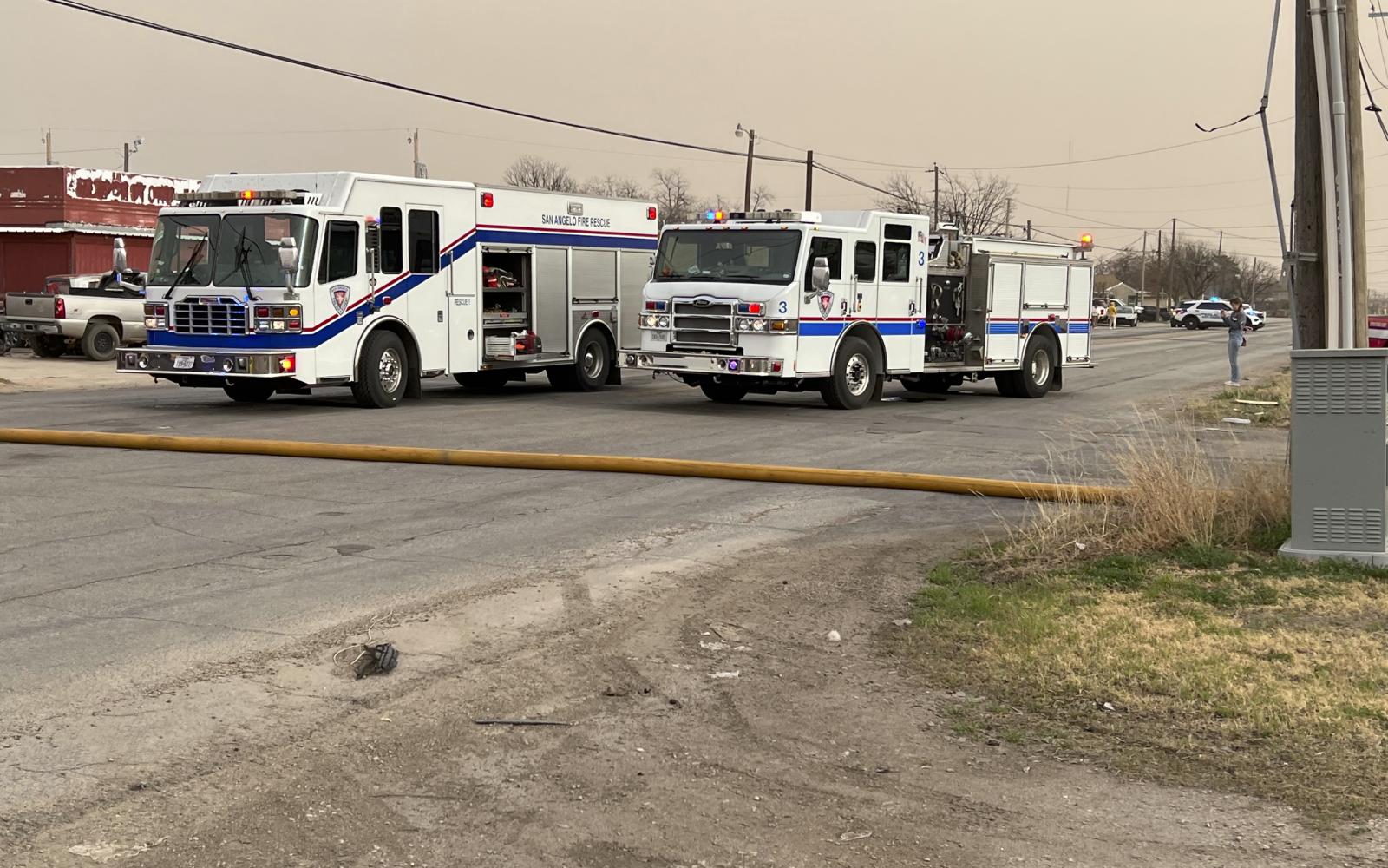 SAN ANGELO, TX — An old house at 37 N. Chadbourne Street was fully engulfed in flames Thursday afternoon as the high winds were passing through San Angelo on March 2, 2023.