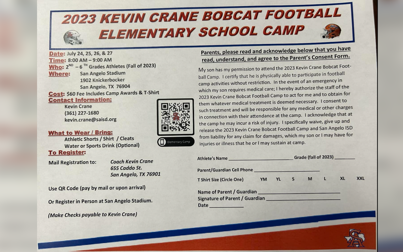 Bobcats Camp Elementary School Form
