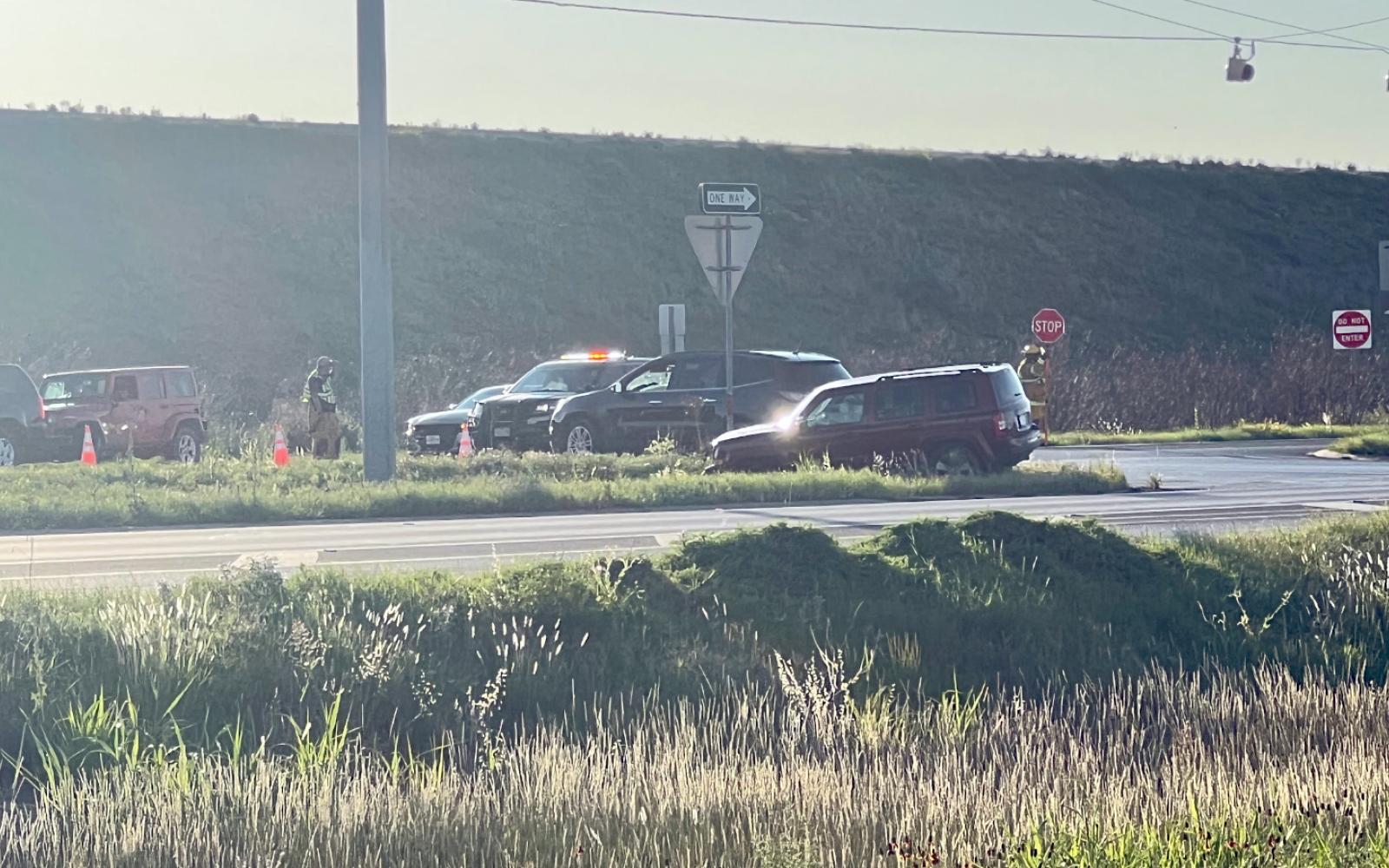 At least one person was rushed to the ER at Shannon following a high speed crash on US 87 at FM 2105 in Grape Creek Wednesday afternoon, May 24, 2023.