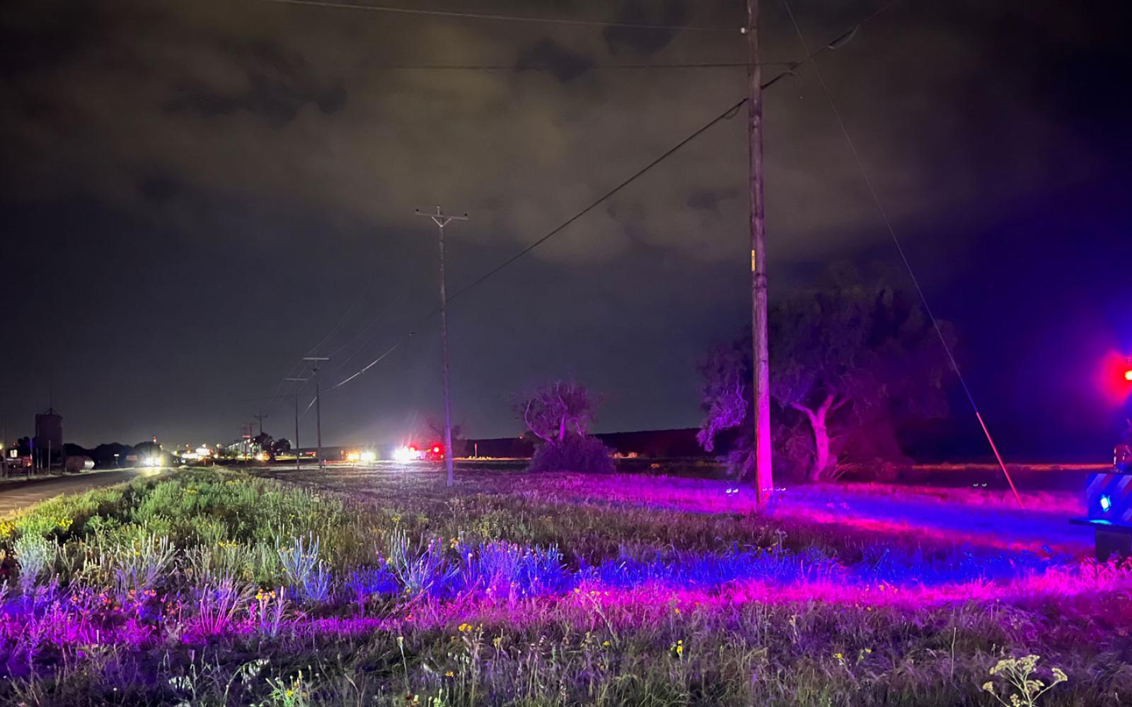 Downed Power Lines and Grass Fire Closes US 87 North of San Angelo