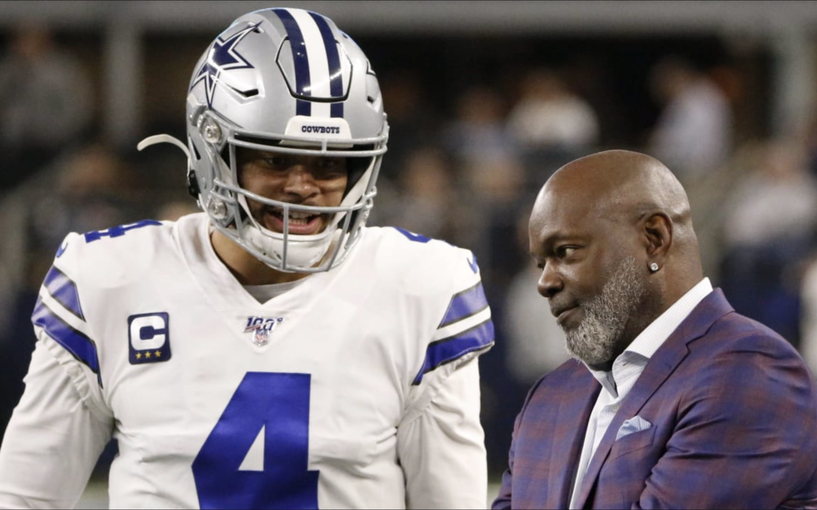 Emmitt Smith and Dak Prescott