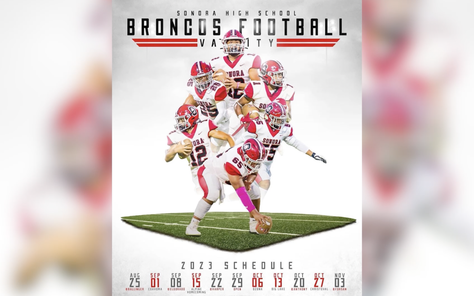 2023 Sonora Bronco Football Schedule