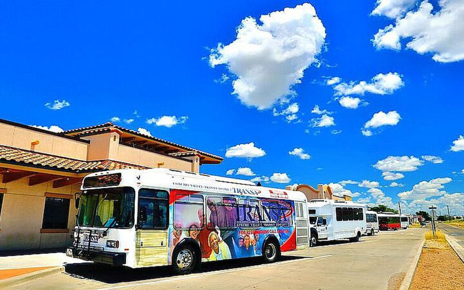 The bus line at the Concho Valley Transit