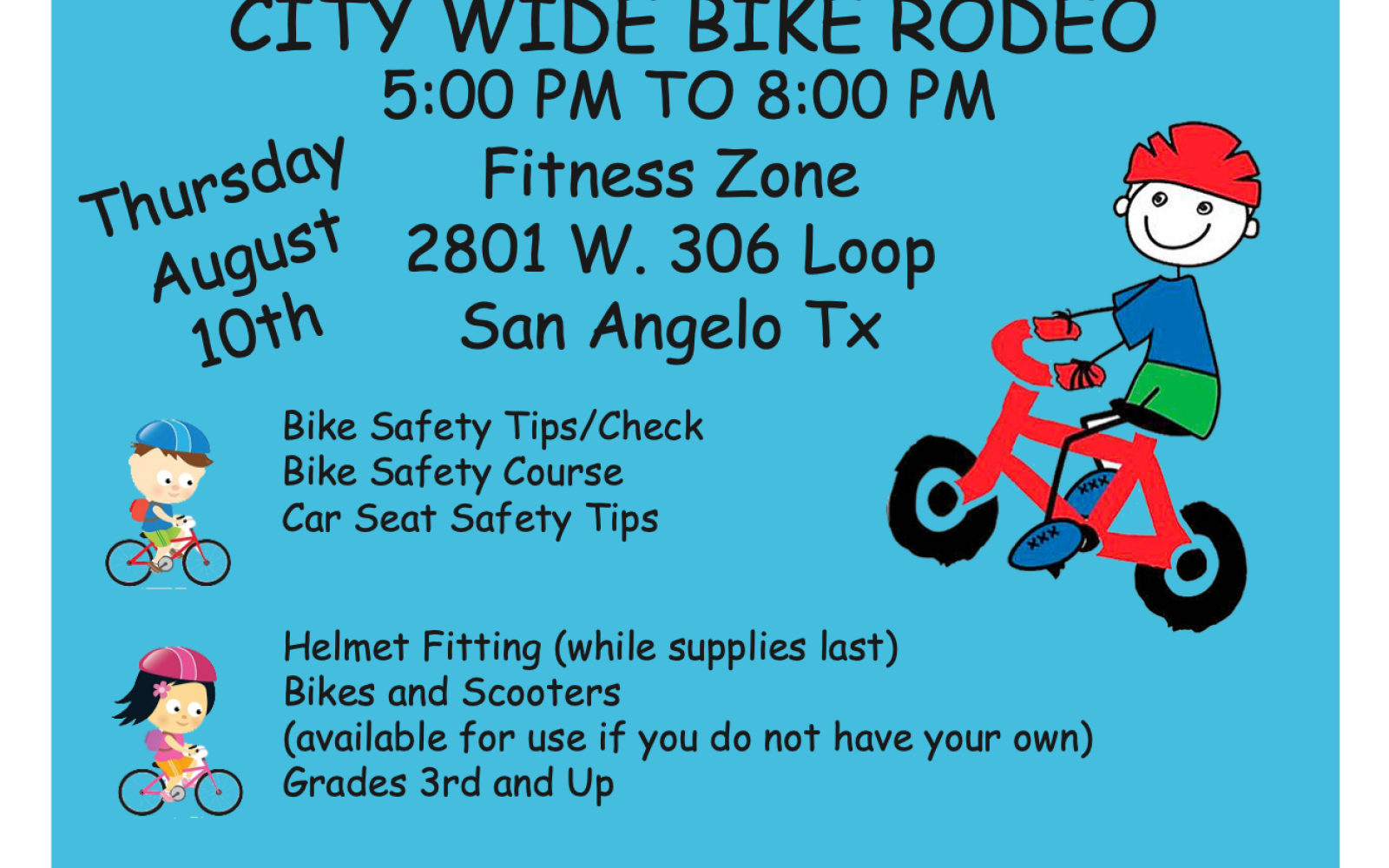 TxDOT Bike Rodeo at Fitness Zone 8.10.23 (Courtesy/TxDOT)