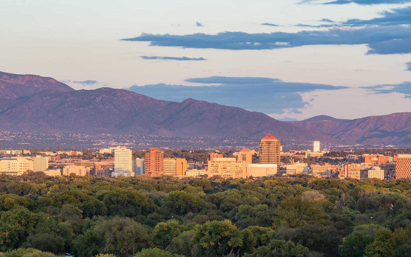 The skyline of Albuquerque, New Mexico. Cool photo!