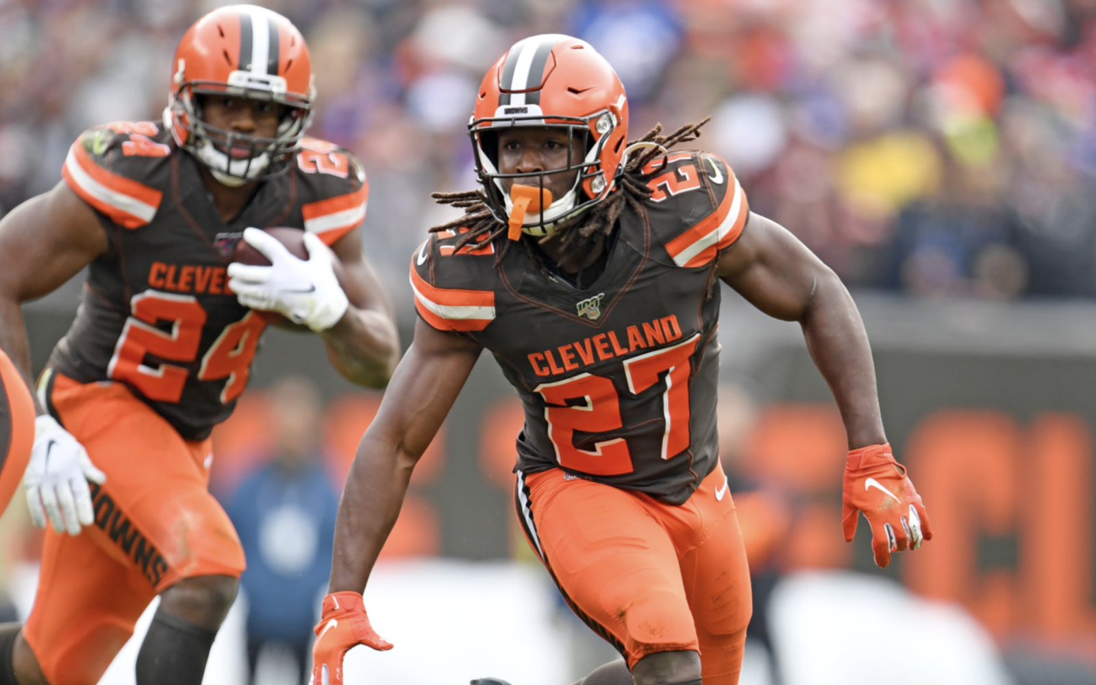 Cleveland Browns Kareem Hunt and Nick Chubb